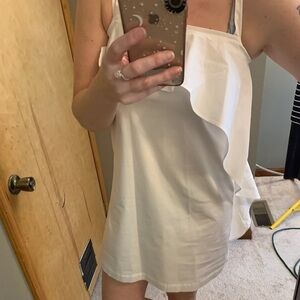 NWT Mango White Cotton Ruffle Side Sundress